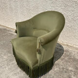 Pair of vintage green toad armchairs