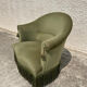 Paire de fauteuils crapaud vert vintage