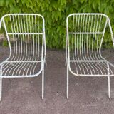 Pair of wrought iron armchairs year 60