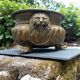 Large brass lion planter 19th century