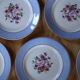 6 plates Badonviller blue ledge and floral pattern