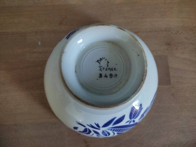 Digoin Badonviller porcelain bowl blue