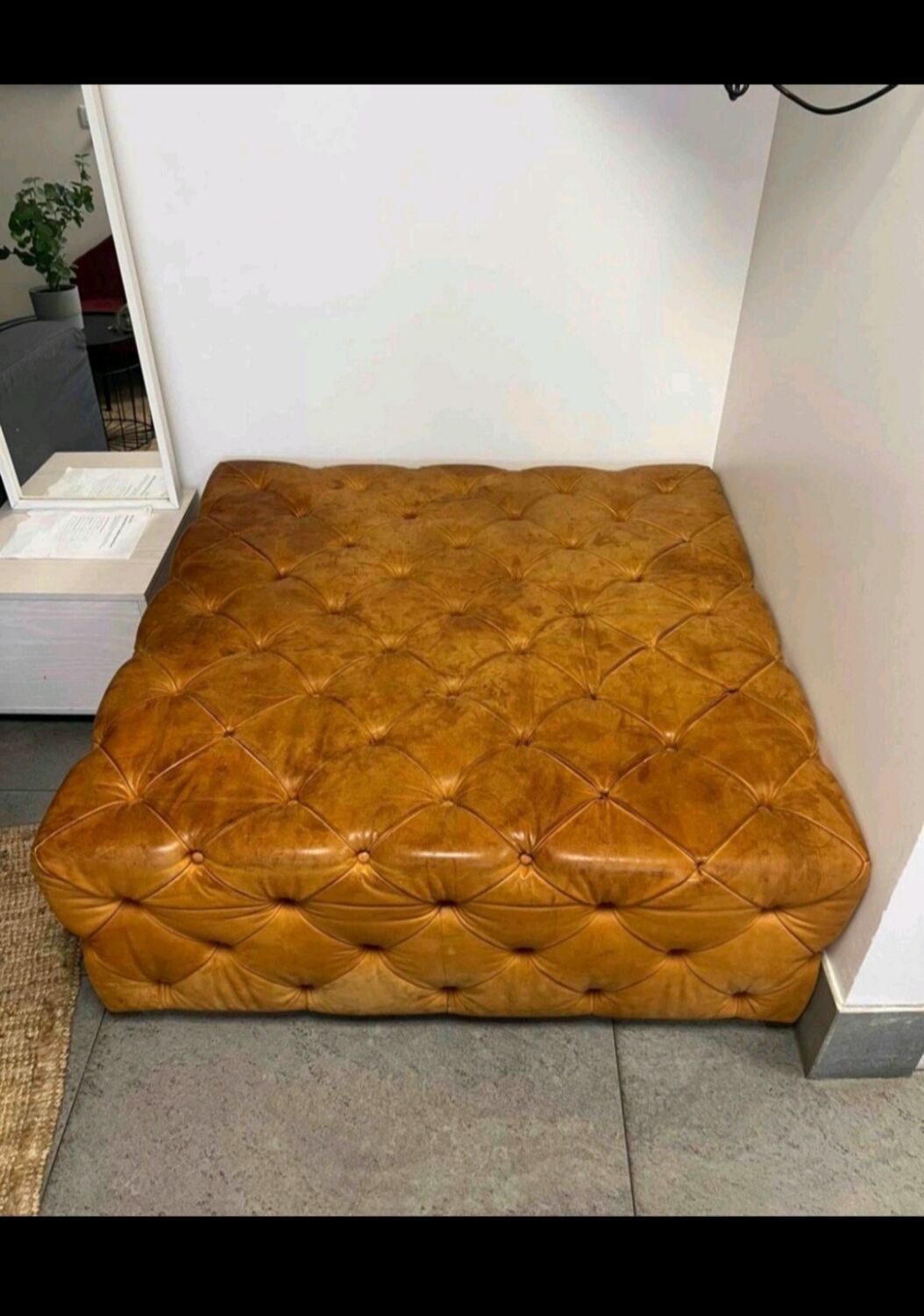Pouf Da Vinci capitonné chester XL