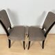 Art Deco Chairs in Black Lacquer & Grey Alcantara, France, 1930s, Set of 6