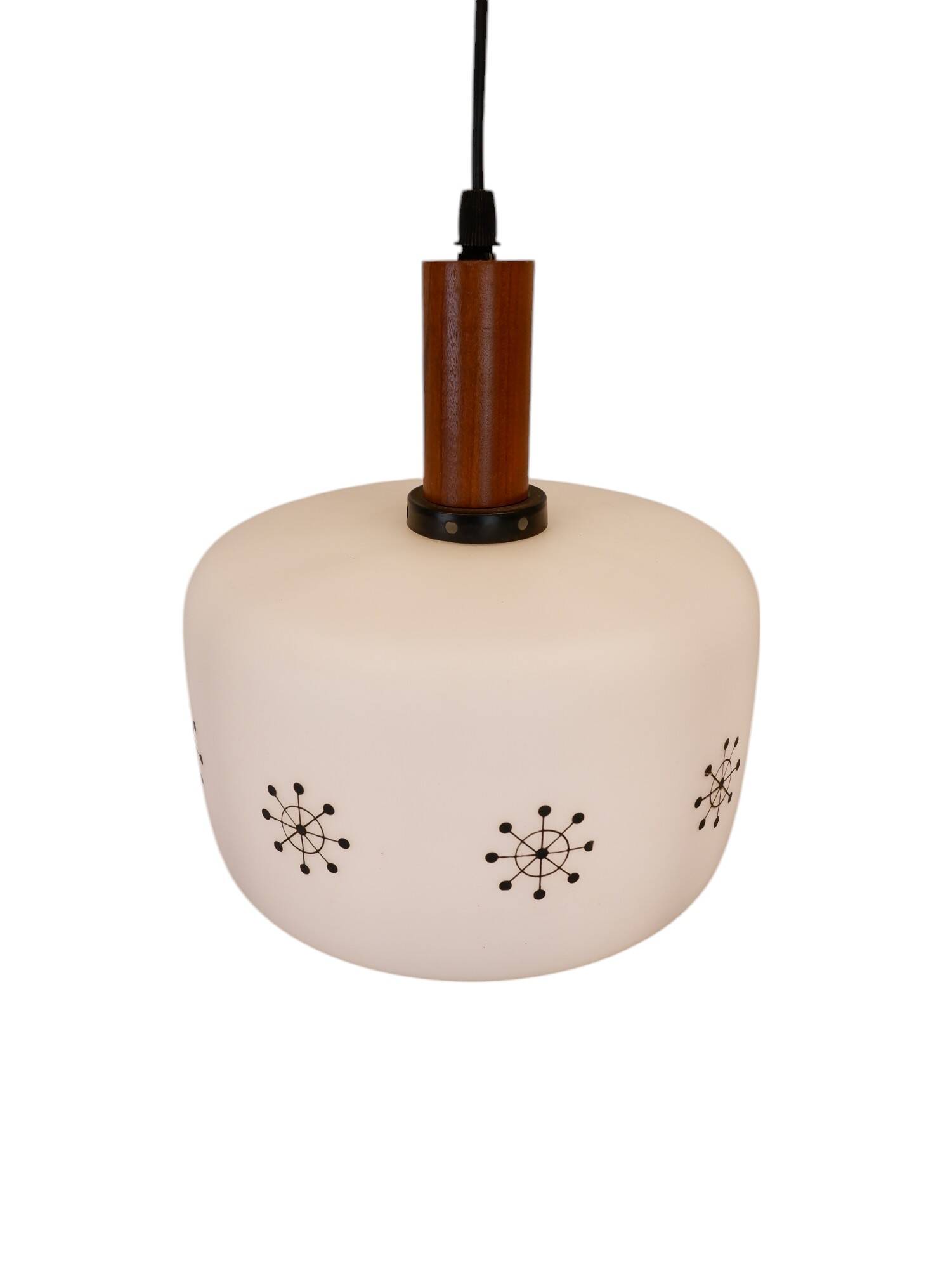 Danish glass hanging lamp, 1960s