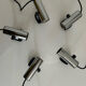 Set of 5 vintage swivel wall lamps Targetti, chrome, Italy 1970