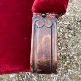 Red velvet voltaire armchair