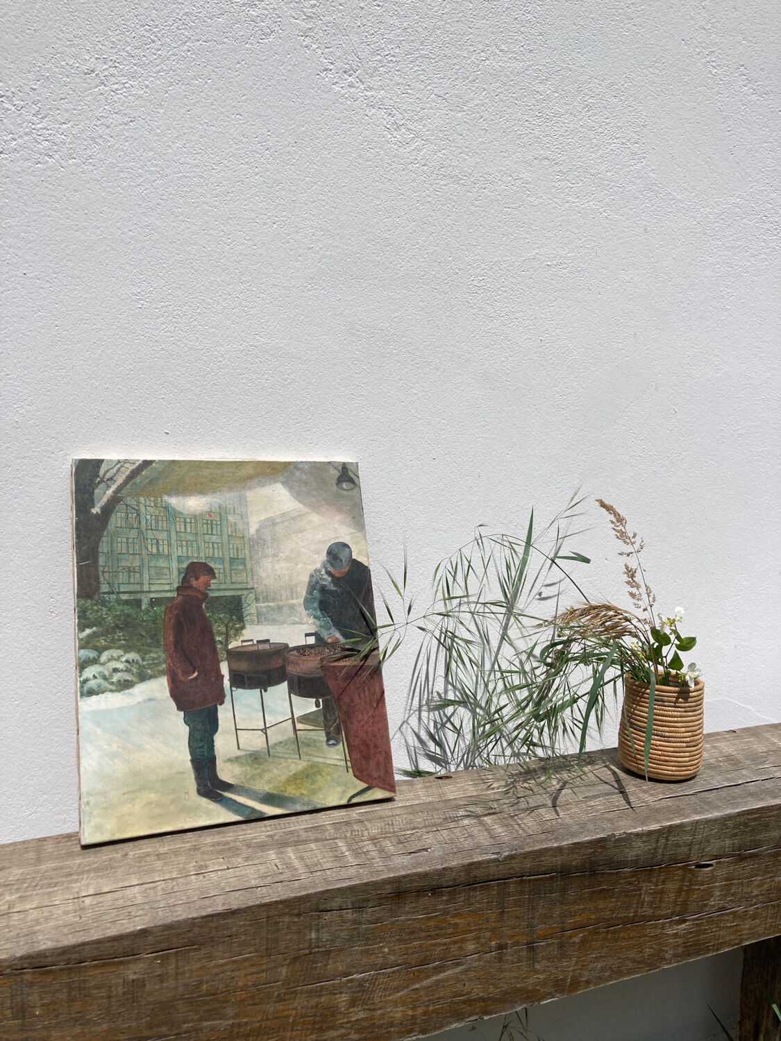 Anxian painting Painting seller of brown on vintage canvas