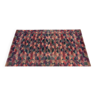 1980s Gorgeous Woolen Rug by Missoni for T&J Vestor Called "Luxor". Made in Italy