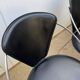 Set of 4 Linda armchairs by Arrben, black leather, chrome steel frame
