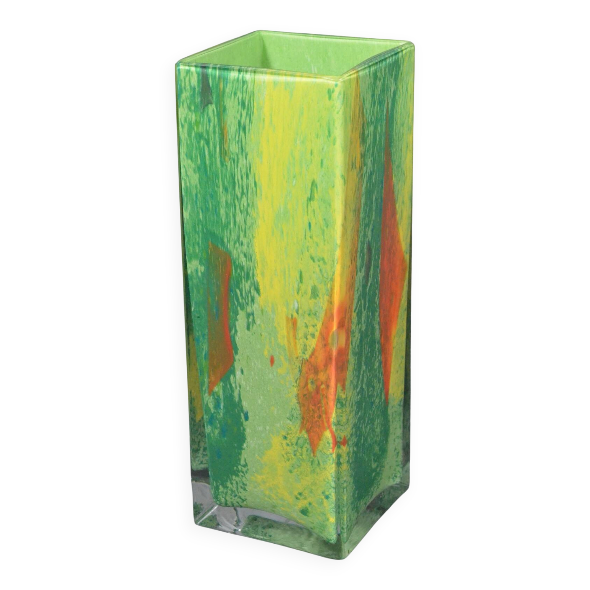 Vase La Rochère en verre soufflé polychrome, années 1970