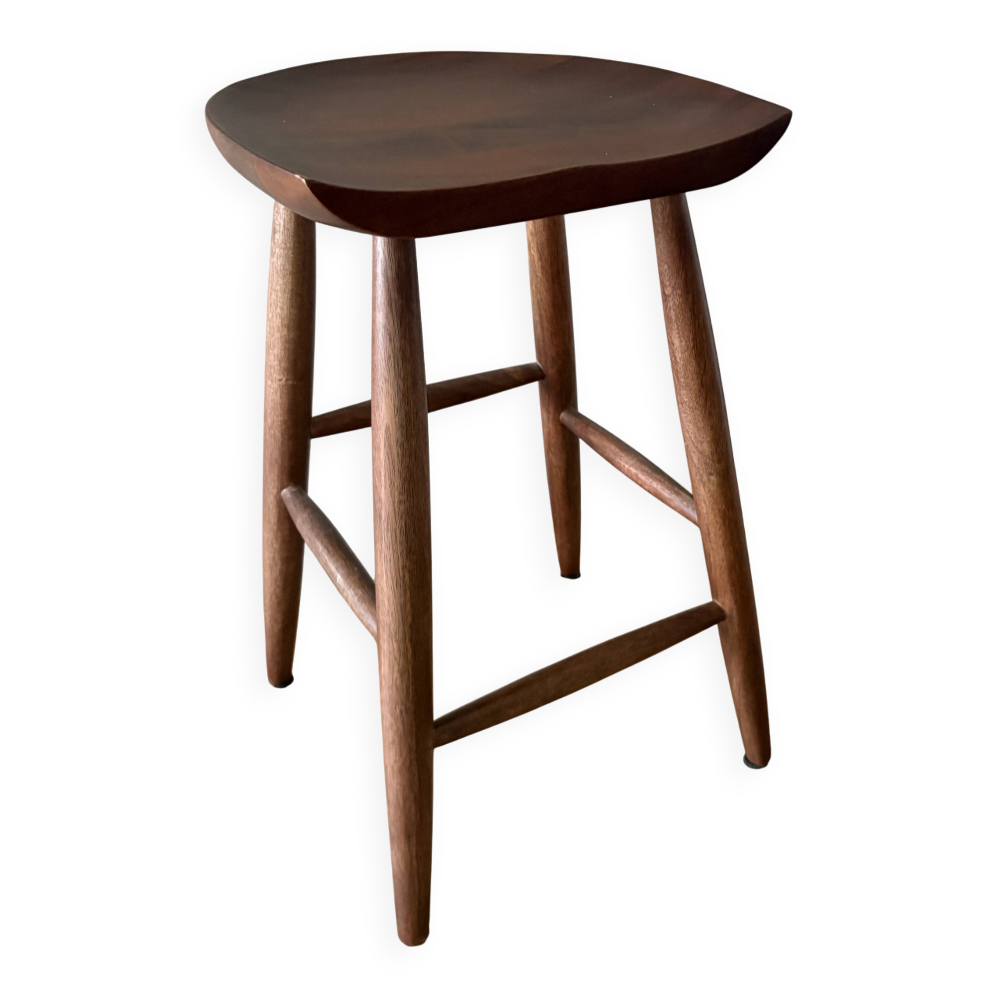 Tabouret Wabi sabi bois foncé