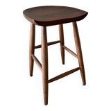 Tabouret Wabi sabi bois foncé
