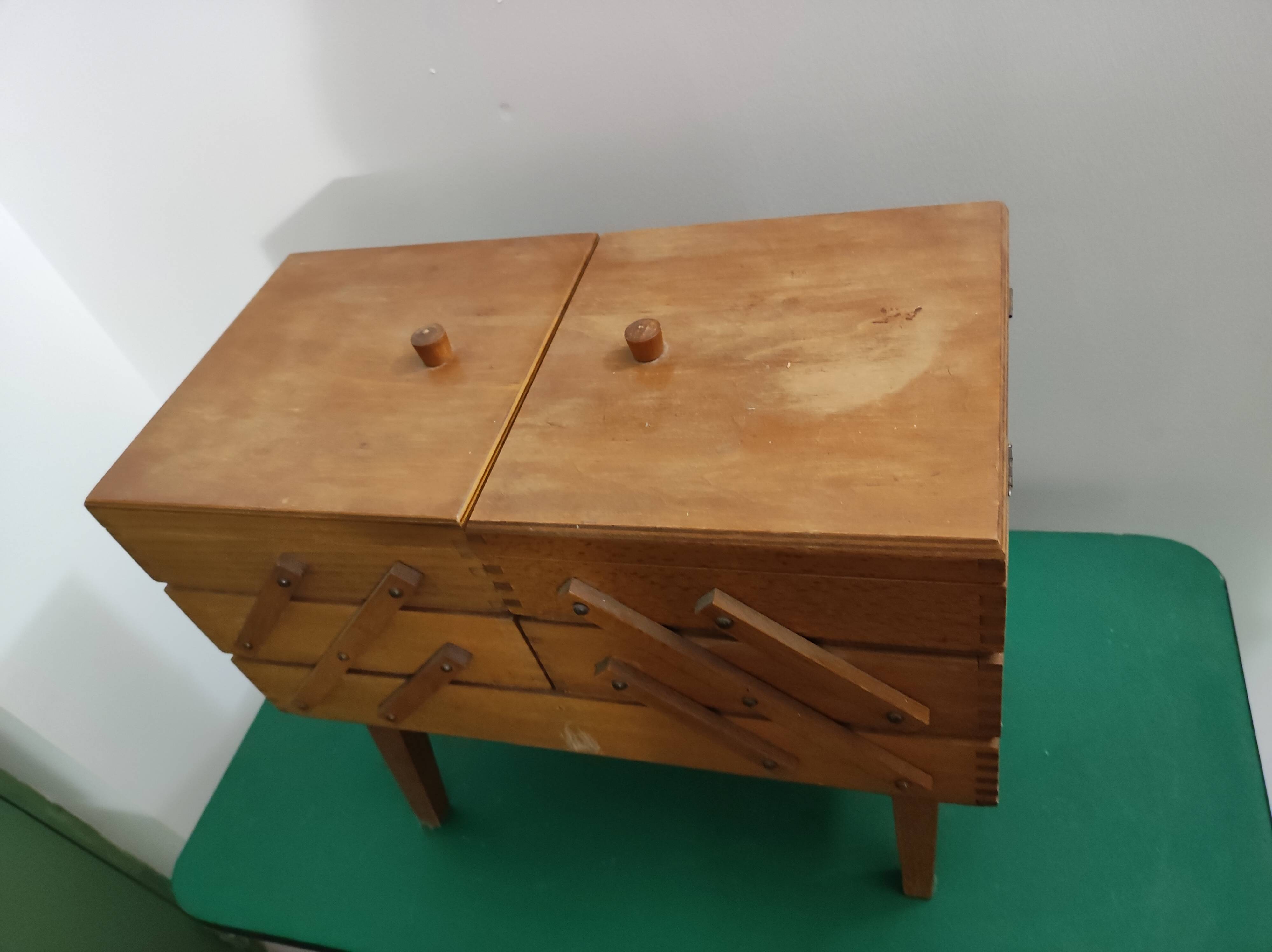 Sewing box working wood vintage Scandinavian design