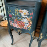 Decorated and patinated bedside tables