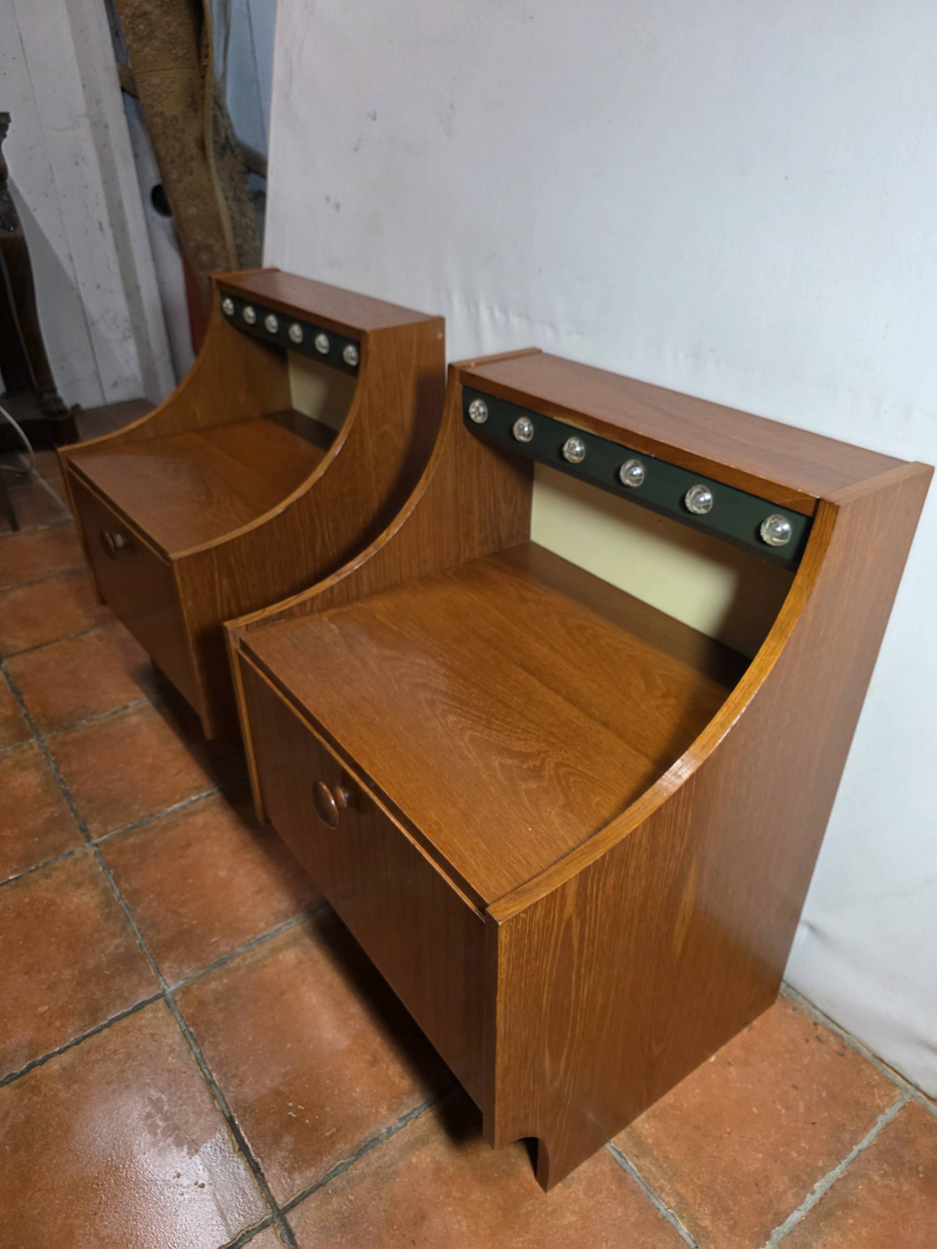 Pair of Scandinavian teak bedside tables from the 1960s.