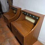 Pair of Scandinavian teak bedside tables from the 1960s.