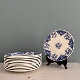Set of 11 Gien earthenware dessert plates