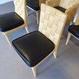 Donghia Block Island chairs 1990s original leather seats. 5 x armrests, 2 x without by John Hutton