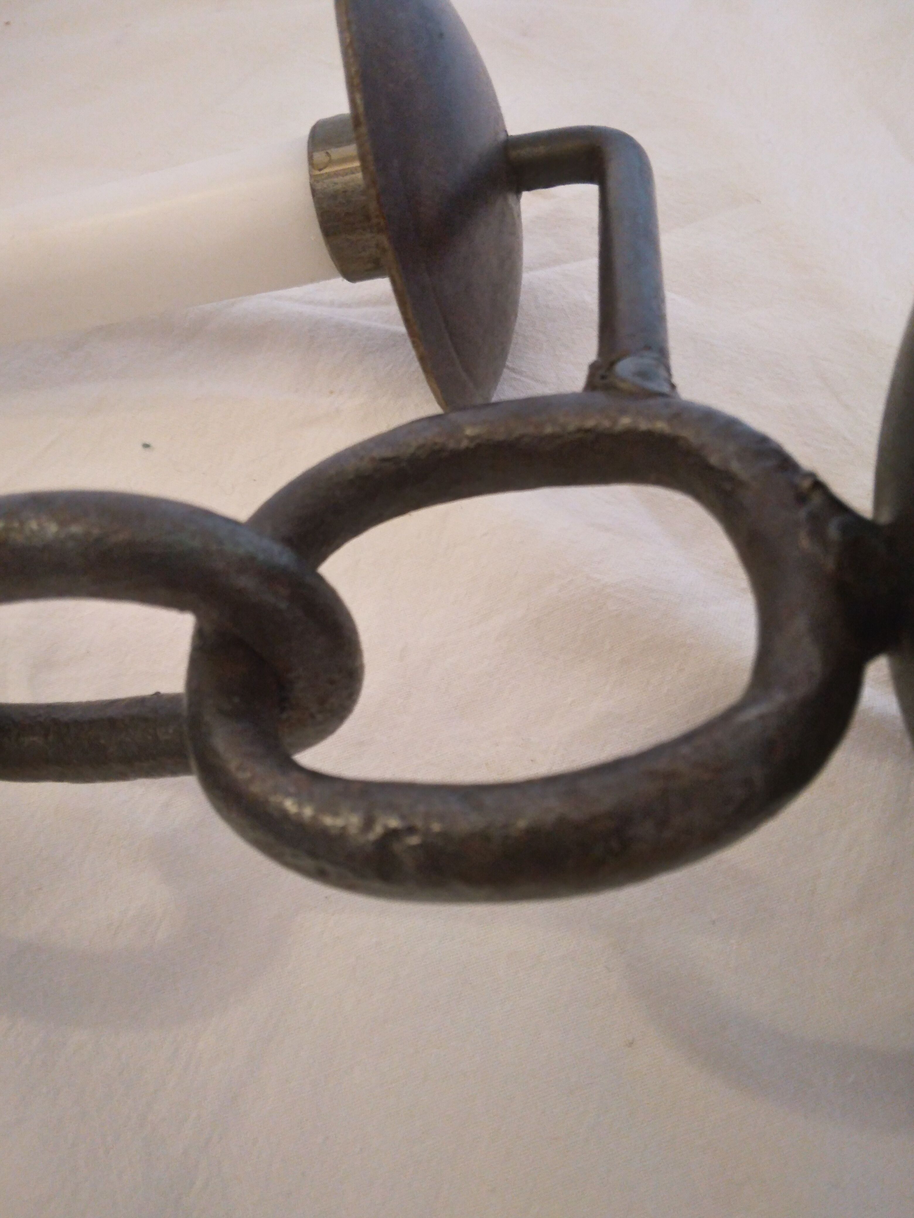 Double brutalist wrought iron candle holder