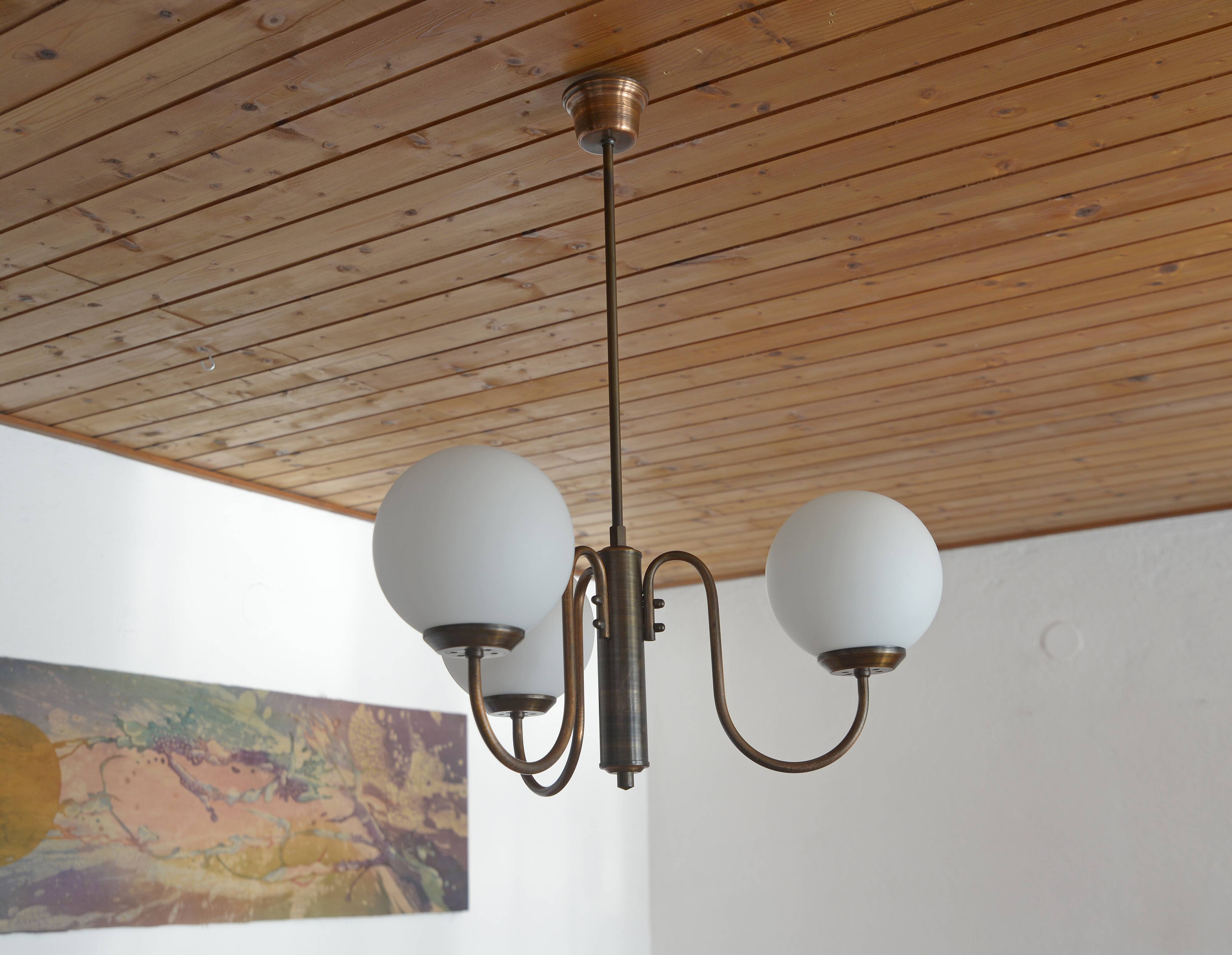 Vintage Pendant Light from 1970's Mid Century Rustic Hanging Lamp Copper