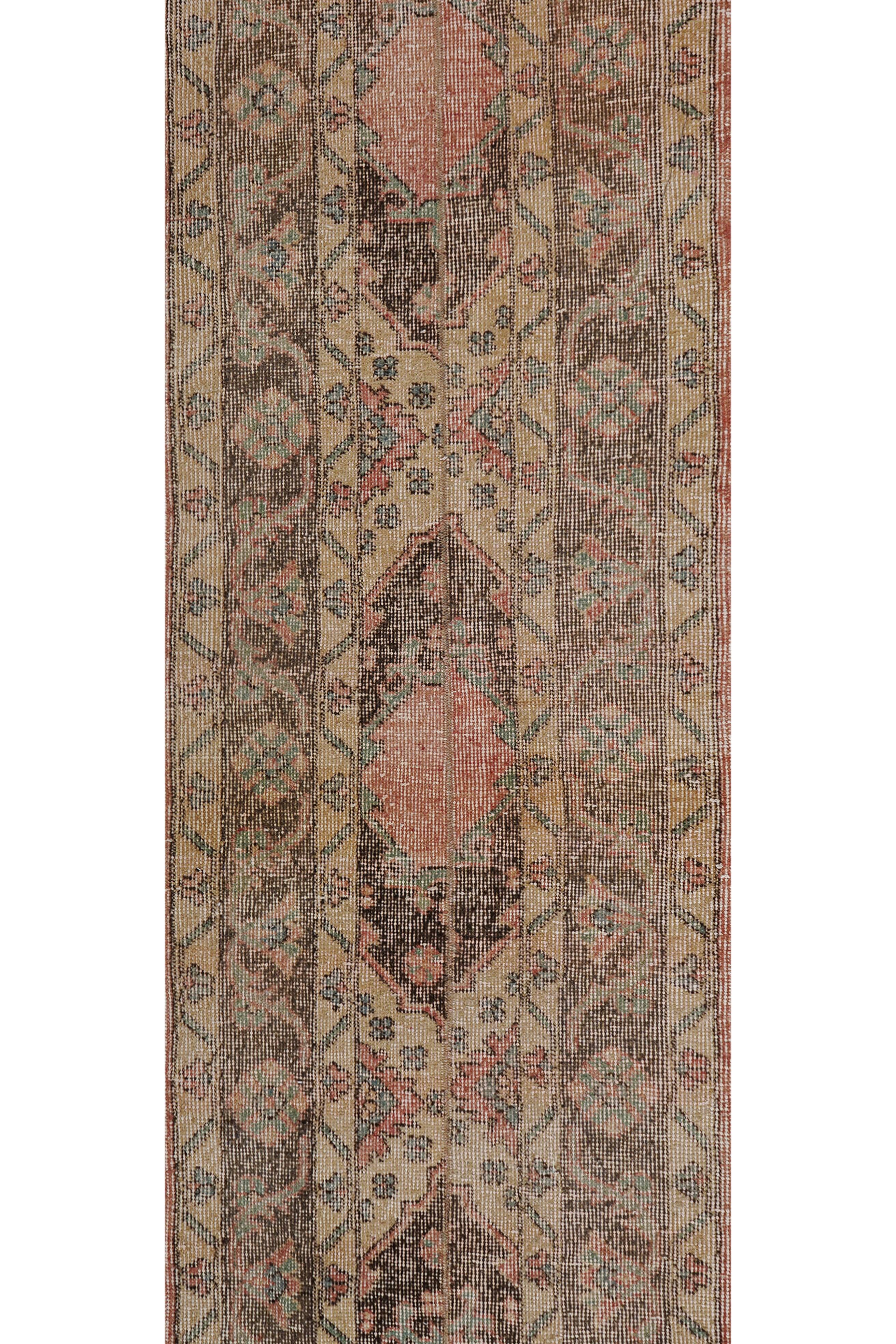 Vintage Turkish Oushak Rug Handwoven 55x733 cm