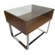Table d'appoint vintage en palissandre verre chromé 1960 design