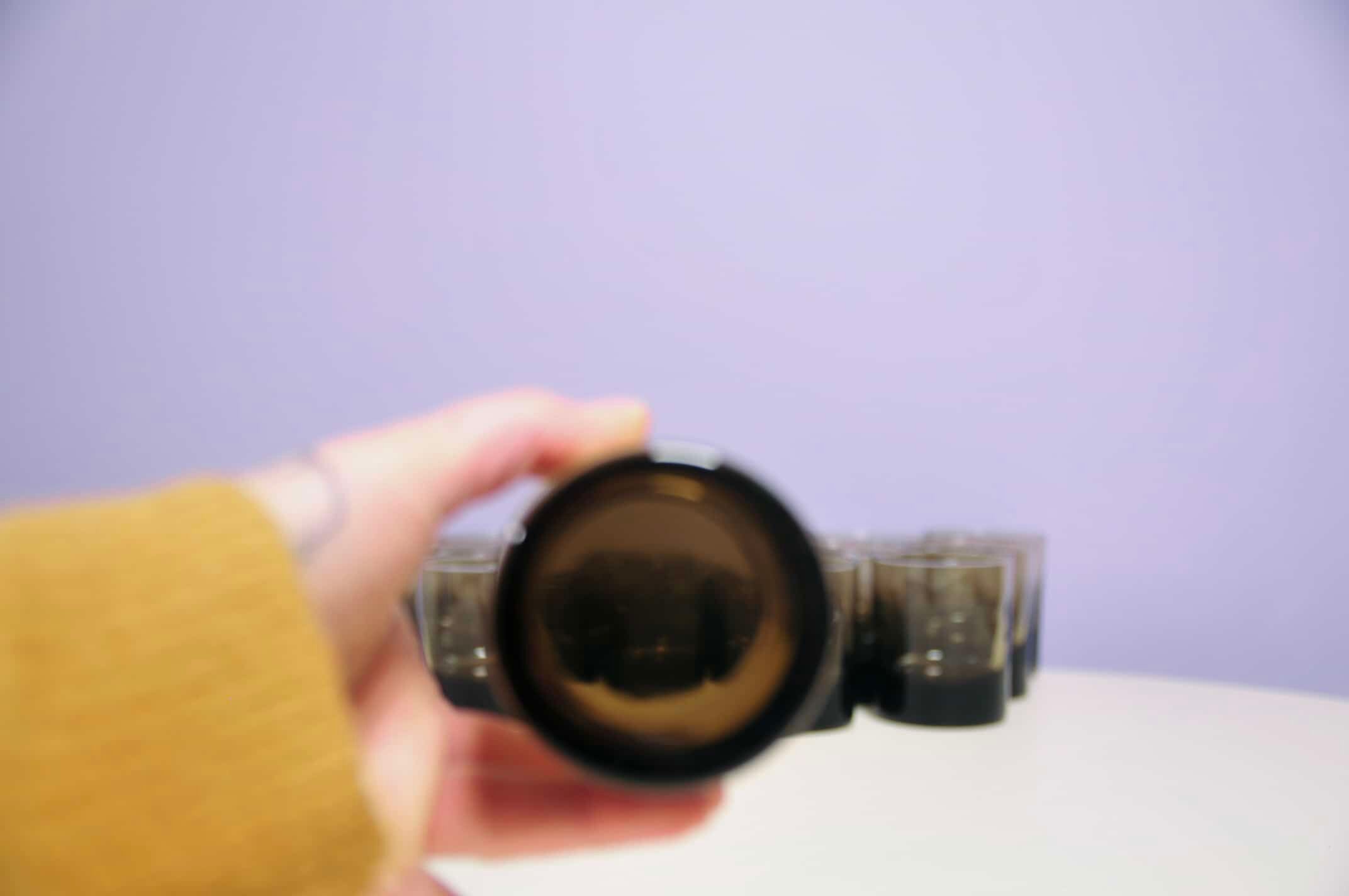 Set of 16 dark brown Luminarc glasses