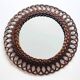 Round rattan mirror, 49 cm. Vintage 70s
