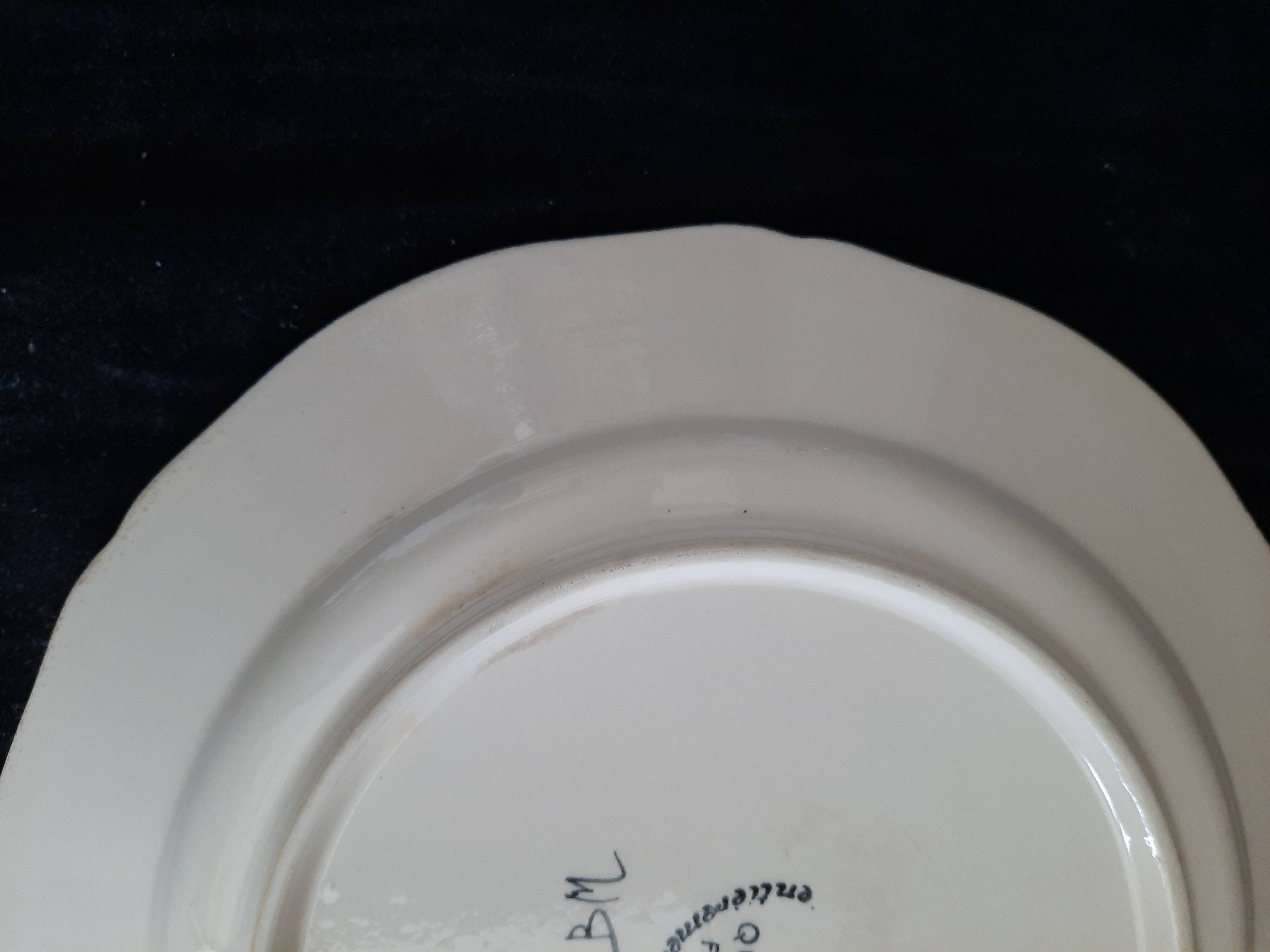 Old HB Quimper Plate Breton Decor Hand Painted