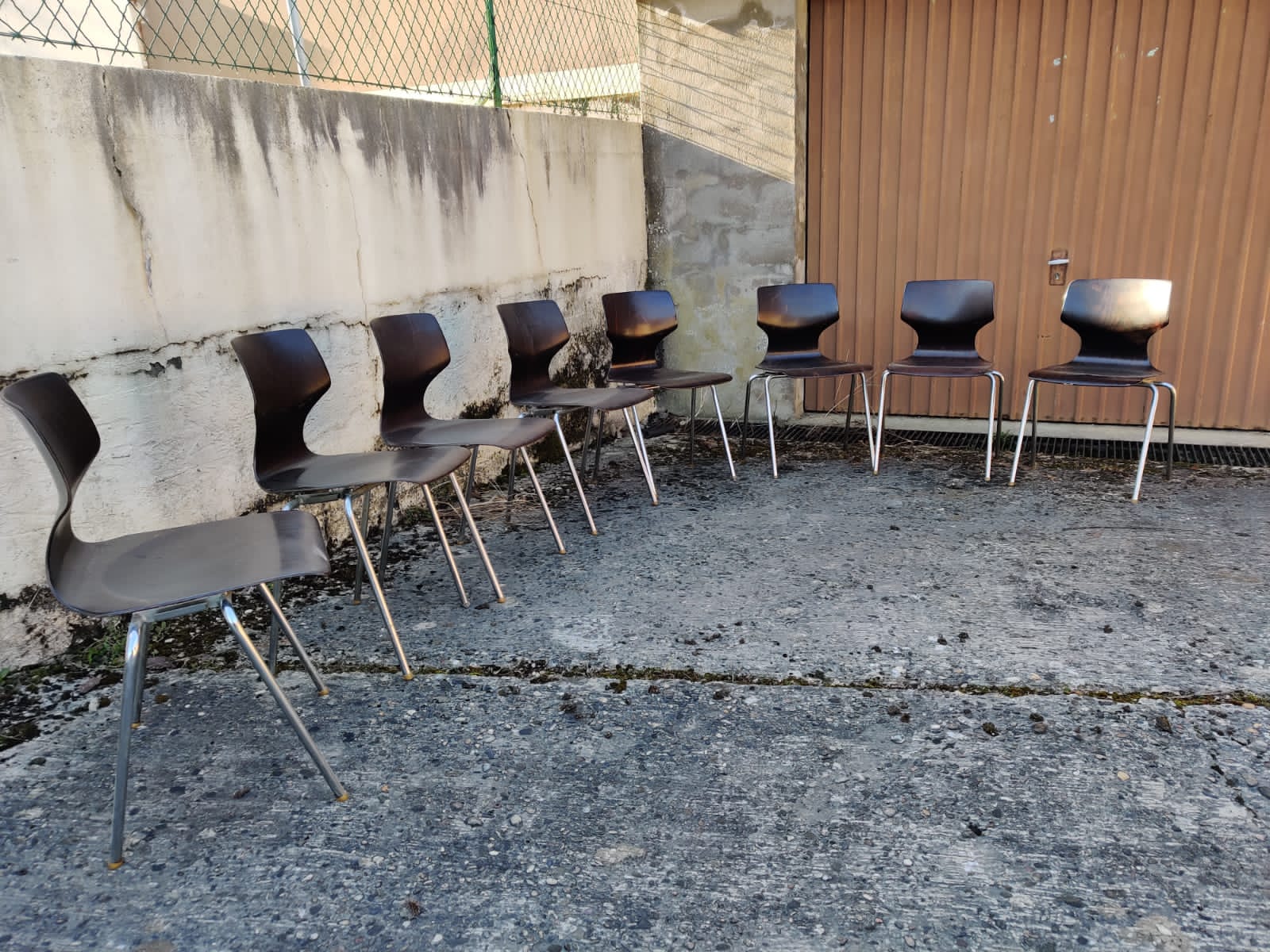 8 vintage chairs by Flötotto Pagwood