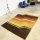 Vintage 1970s rug with wavy stripes in ochre shades — 200 × 300cm