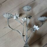 Antique chandelier in cast iron/metal and porcelain