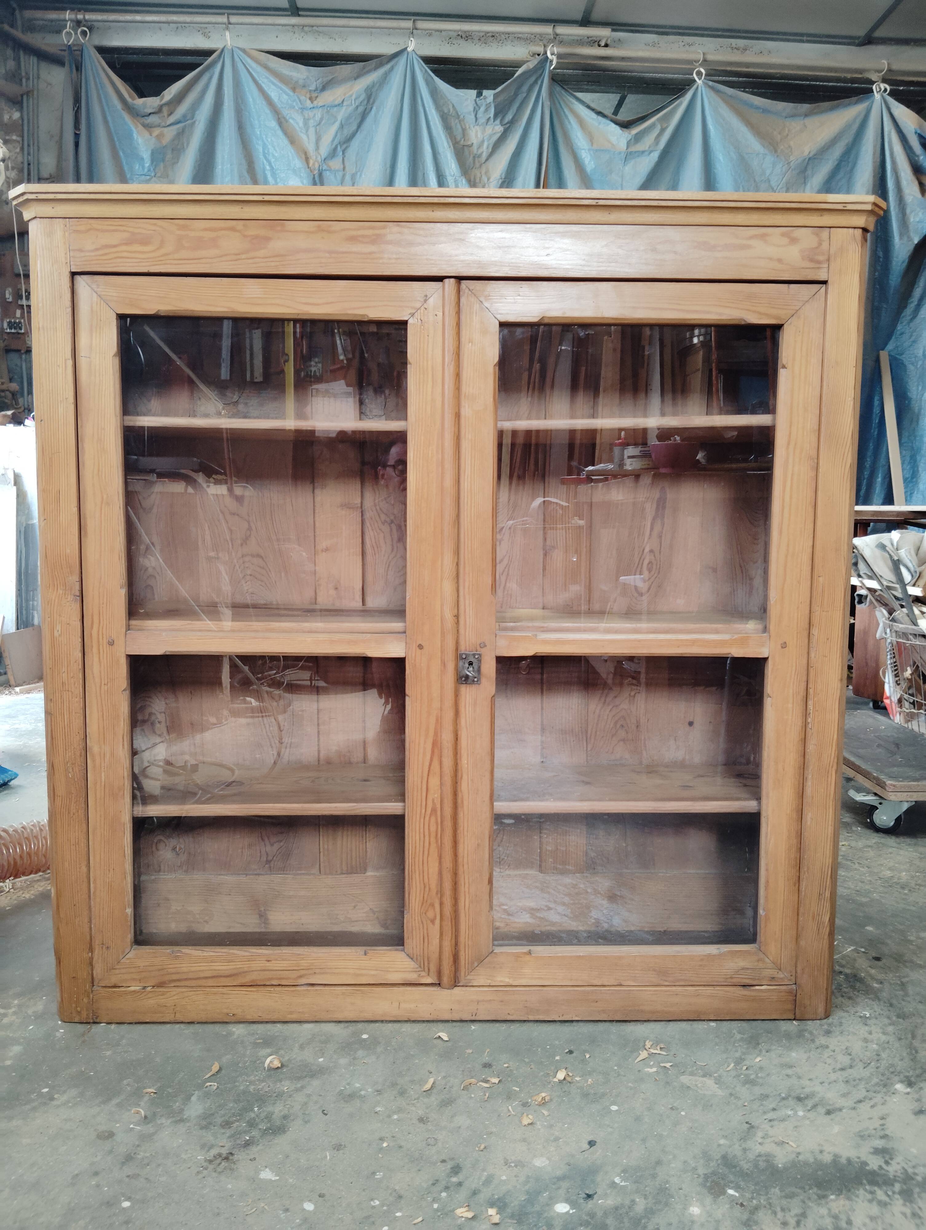 English display cabinet in old pine