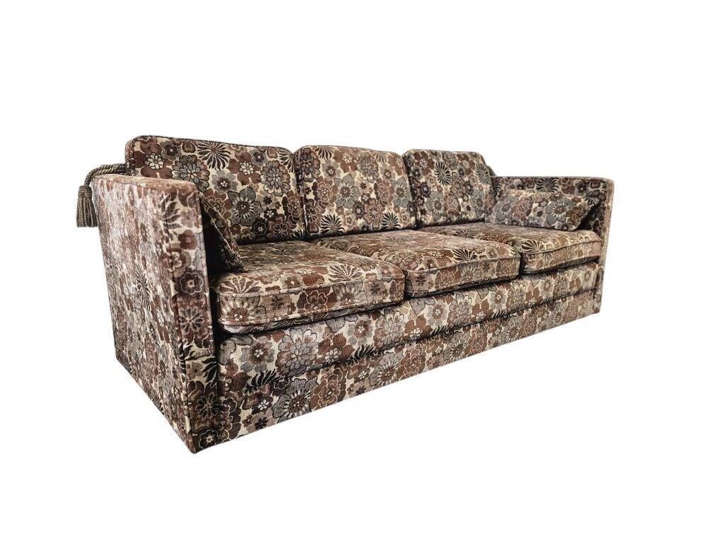 Vintage three-seater folding sofa bed