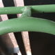 Coat rack green metal and its former mirror