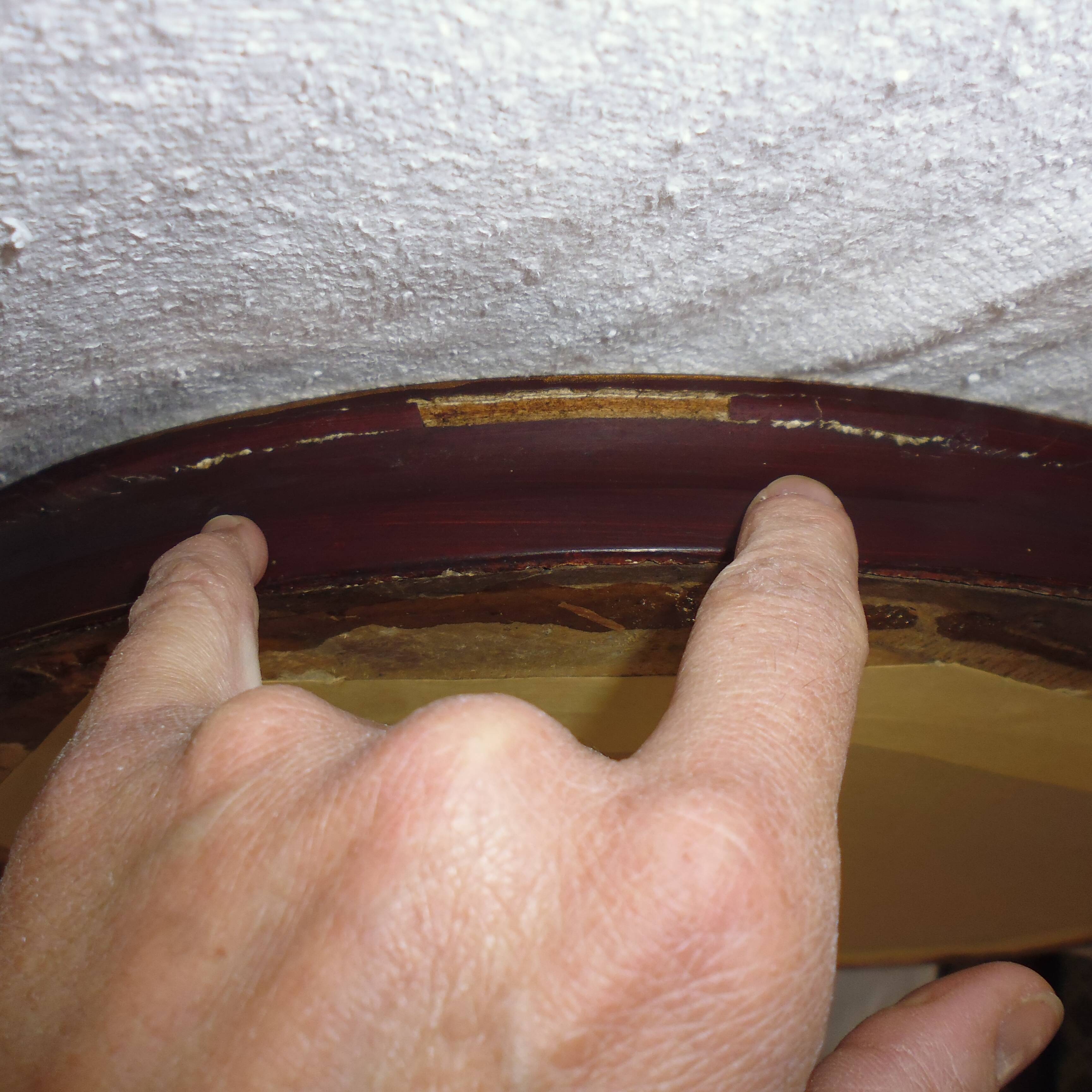 Golden art deco oval mirror 50.5x40.5 cm