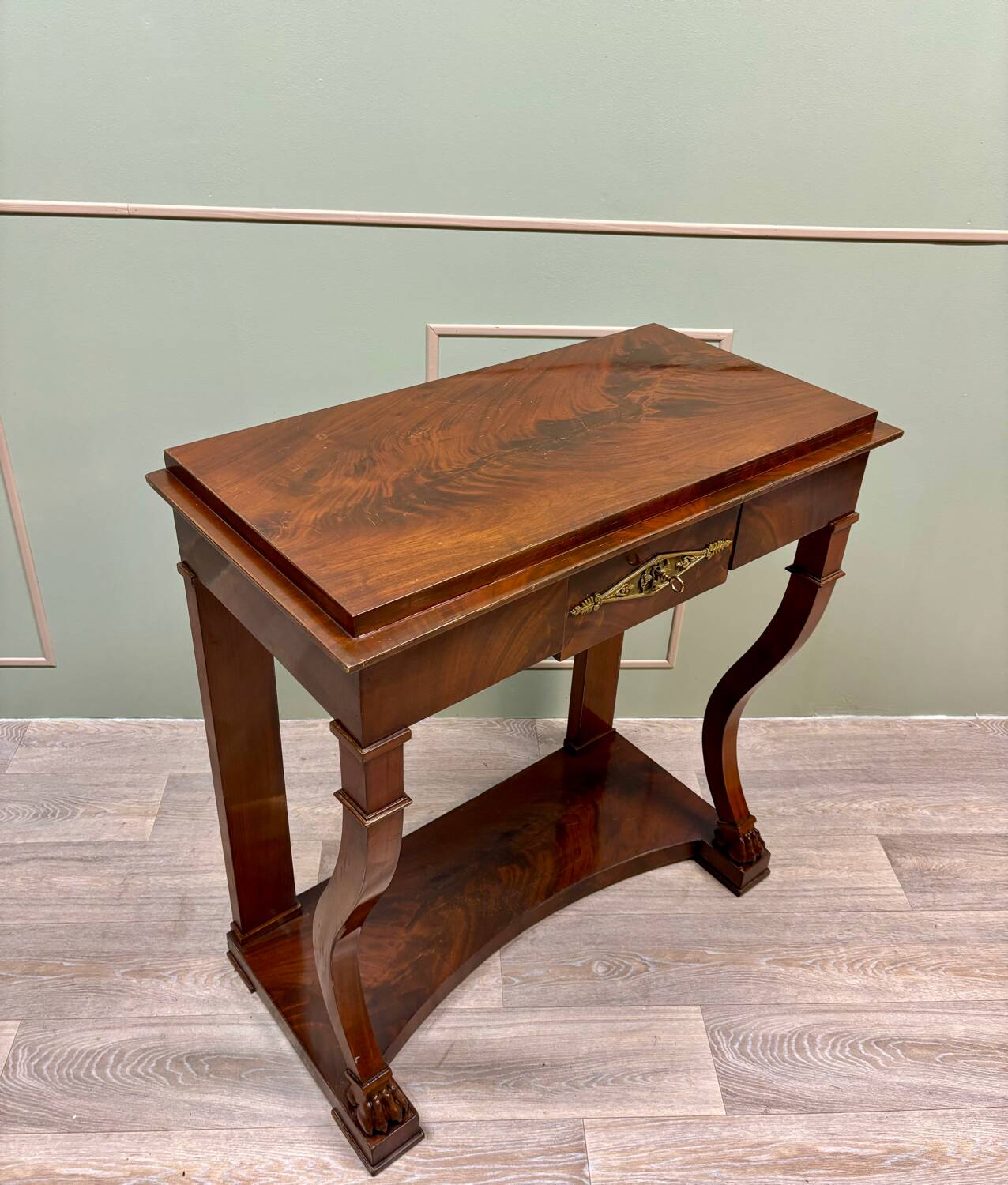 Console in flamed mahogany from empire 19th century