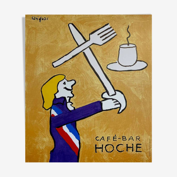 Affiche original Café-Bar Hoche par Raymond Savignac 1993 - Petit Format - On linen