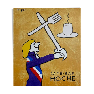 Affiche original Café-Bar Hoche par Raymond Savignac 1993 - Petit Format - On linen