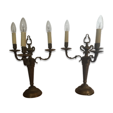 Paire de chandeliers Empire
