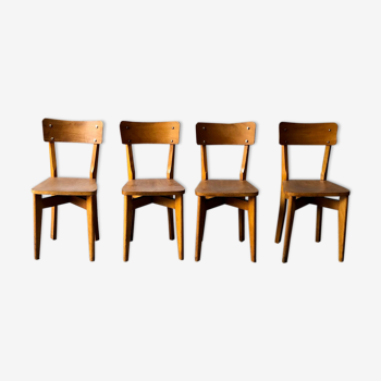 Set de 4 chaises bois Luterma