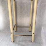 Square metal and smoked glass side table