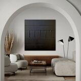 Minimalist monochrome abstract painting in black