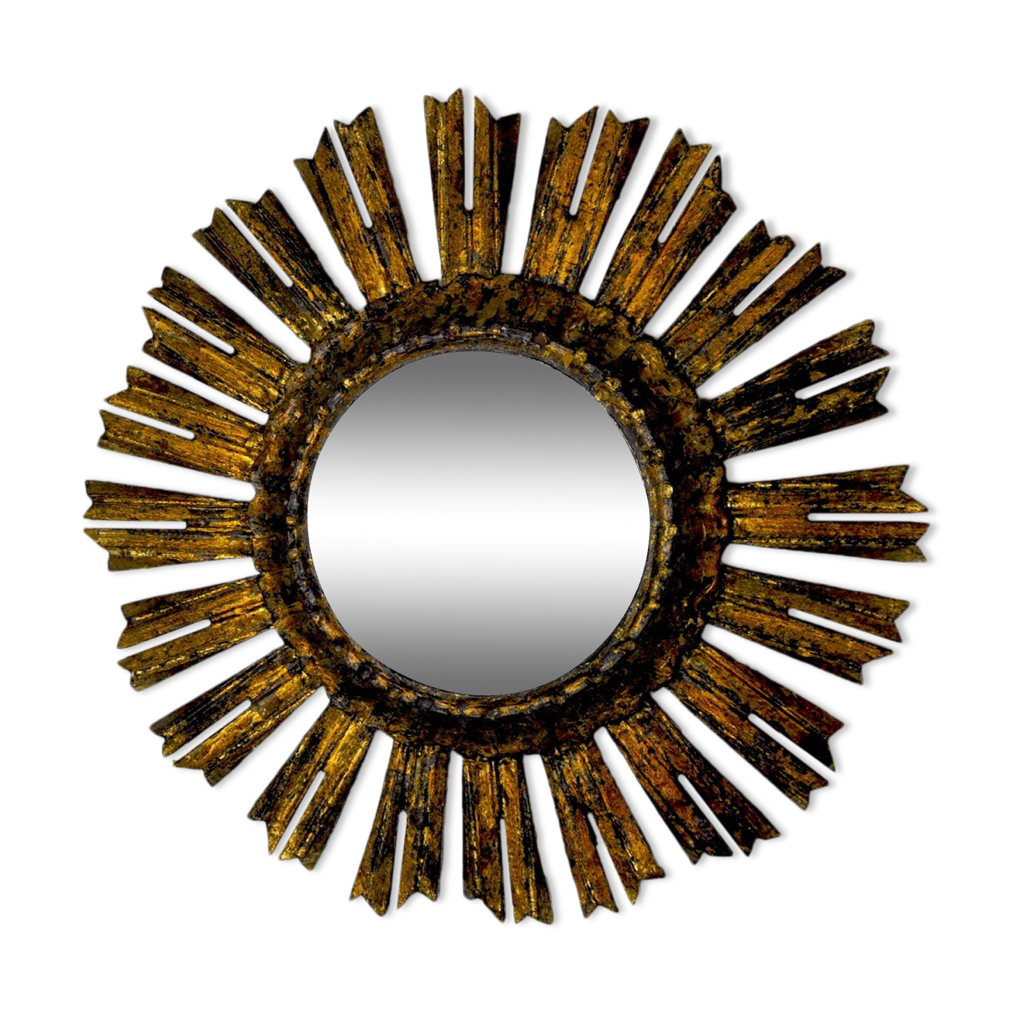 Sun mirror in gilded wood early twentieth century 40cm