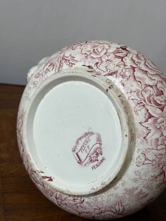 Antique pink ironstone toilet pitcher