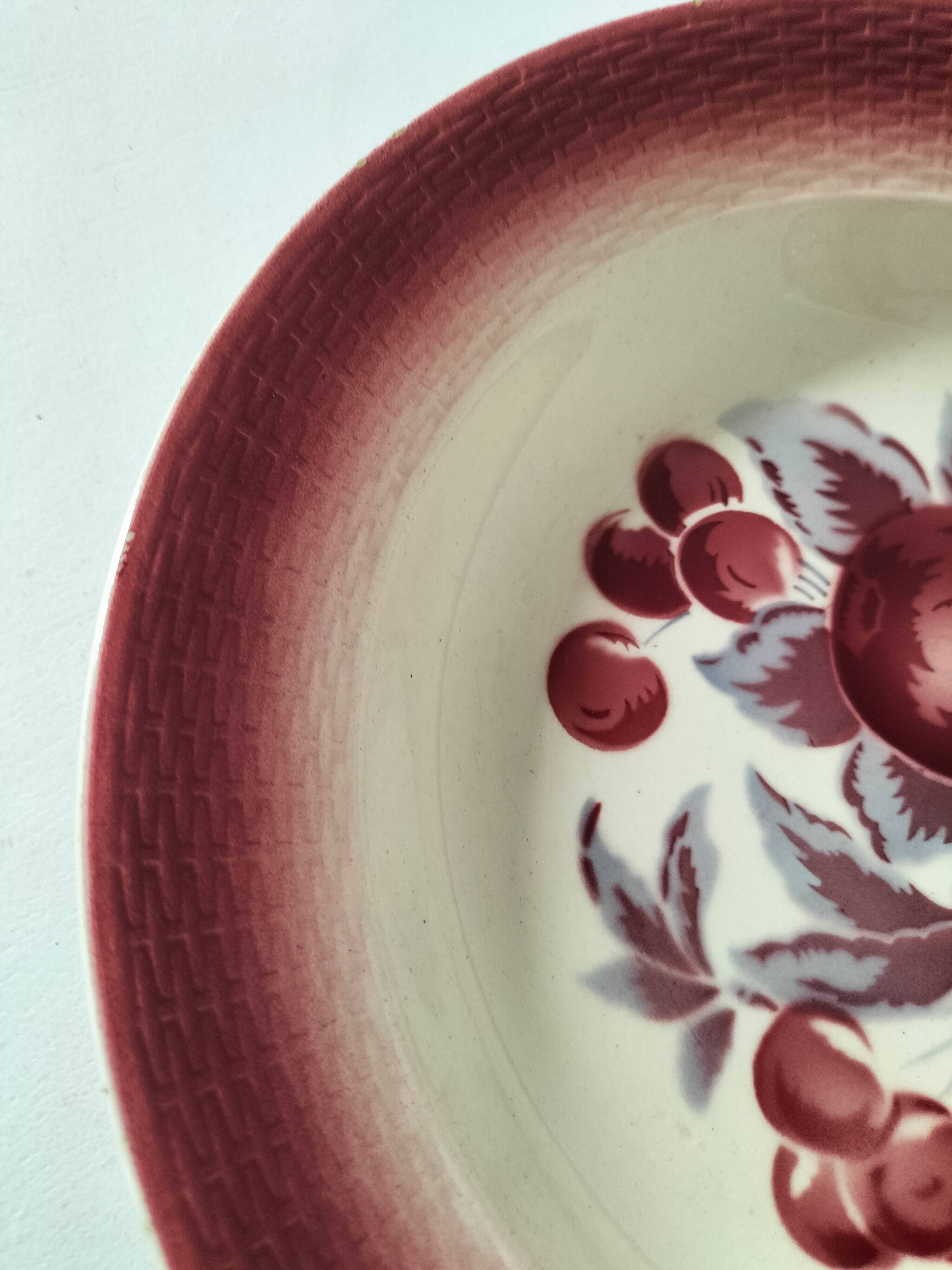 Vintage K&G Lunéville platter – “Red Fruits” design – 1930s/40s