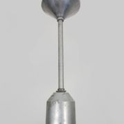 Chandelier, Space Age Flying Saucer Pendant Light, Holophane Style, Industrial Glass. 70s