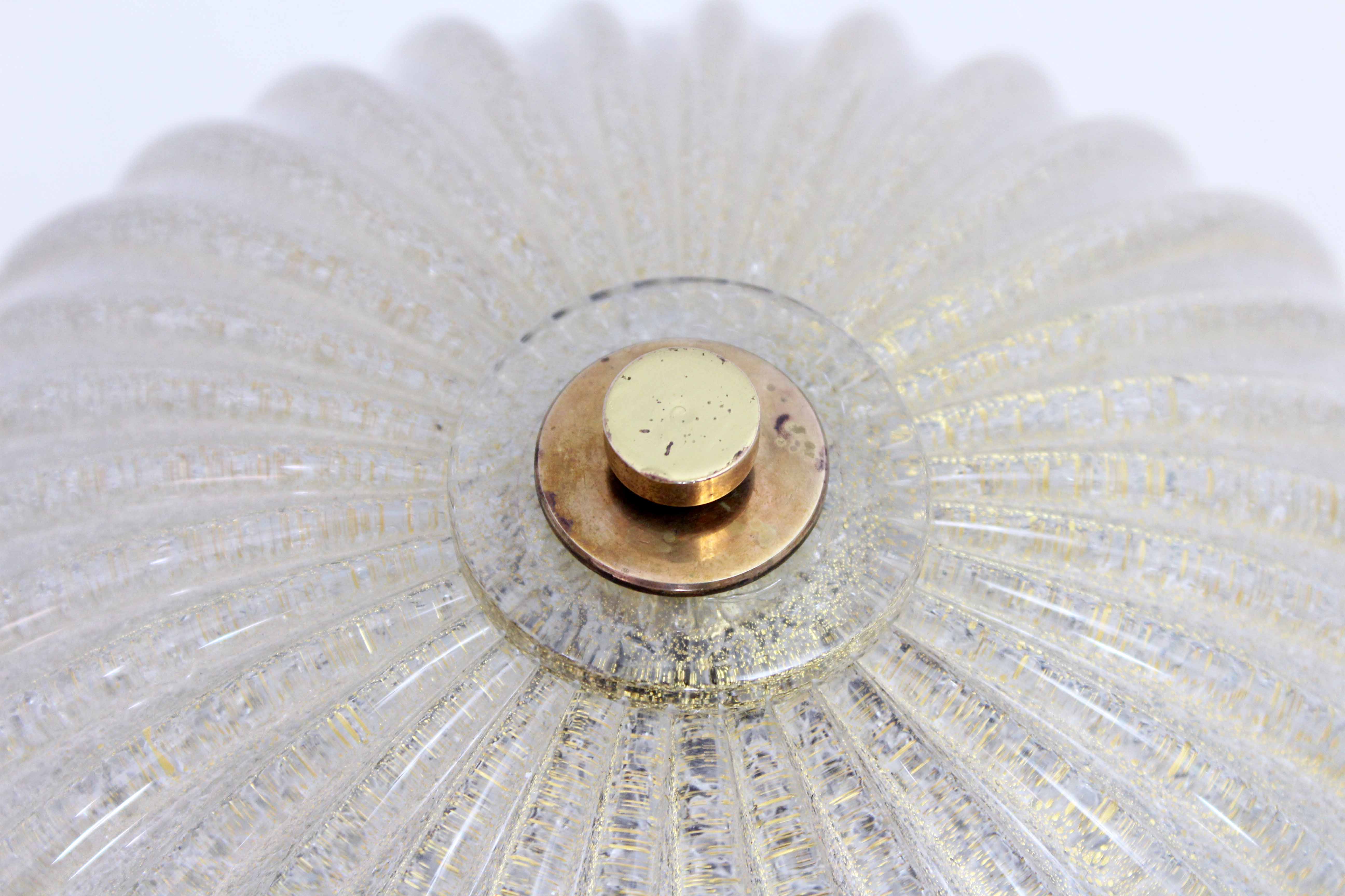 Vintage glass and brass ceiling lamp