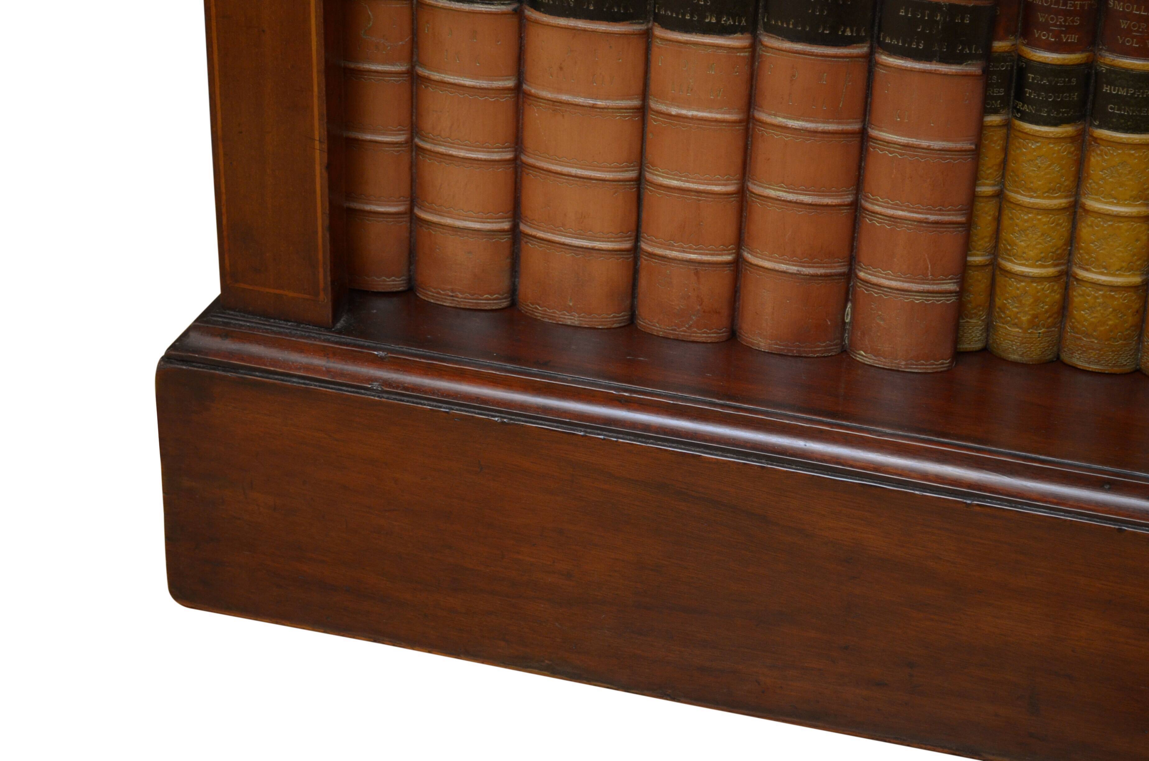 Edwardian Mahogany and Inlaid Open bookcase